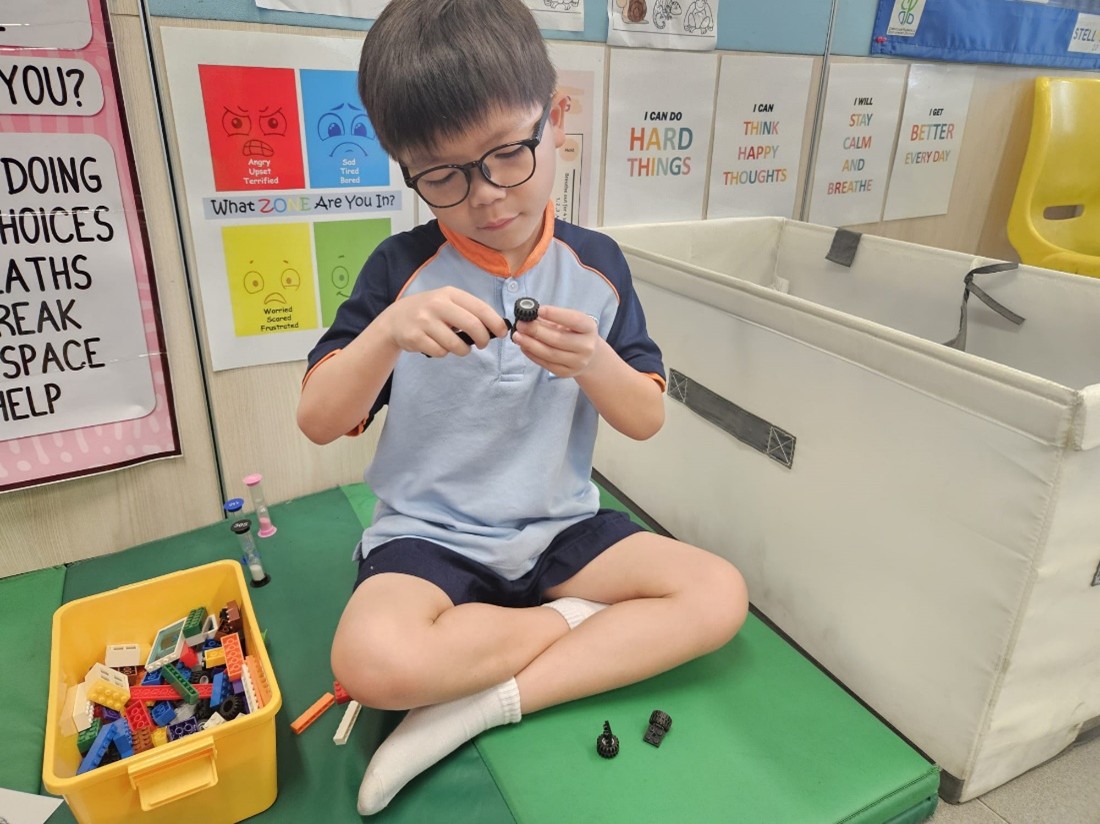 Lower primary classrooms have a rainbow cove for emotion regulation