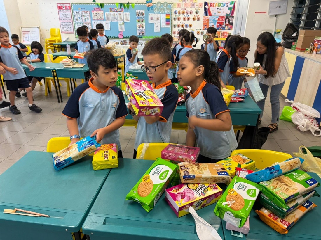 Checking expiry dates from the Food from the Heart donation drive